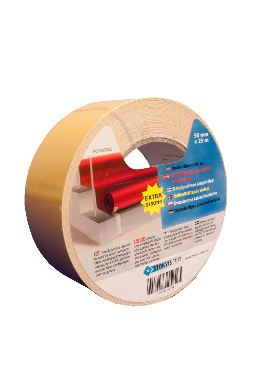 Dobbeltsidig tape, 25 meter