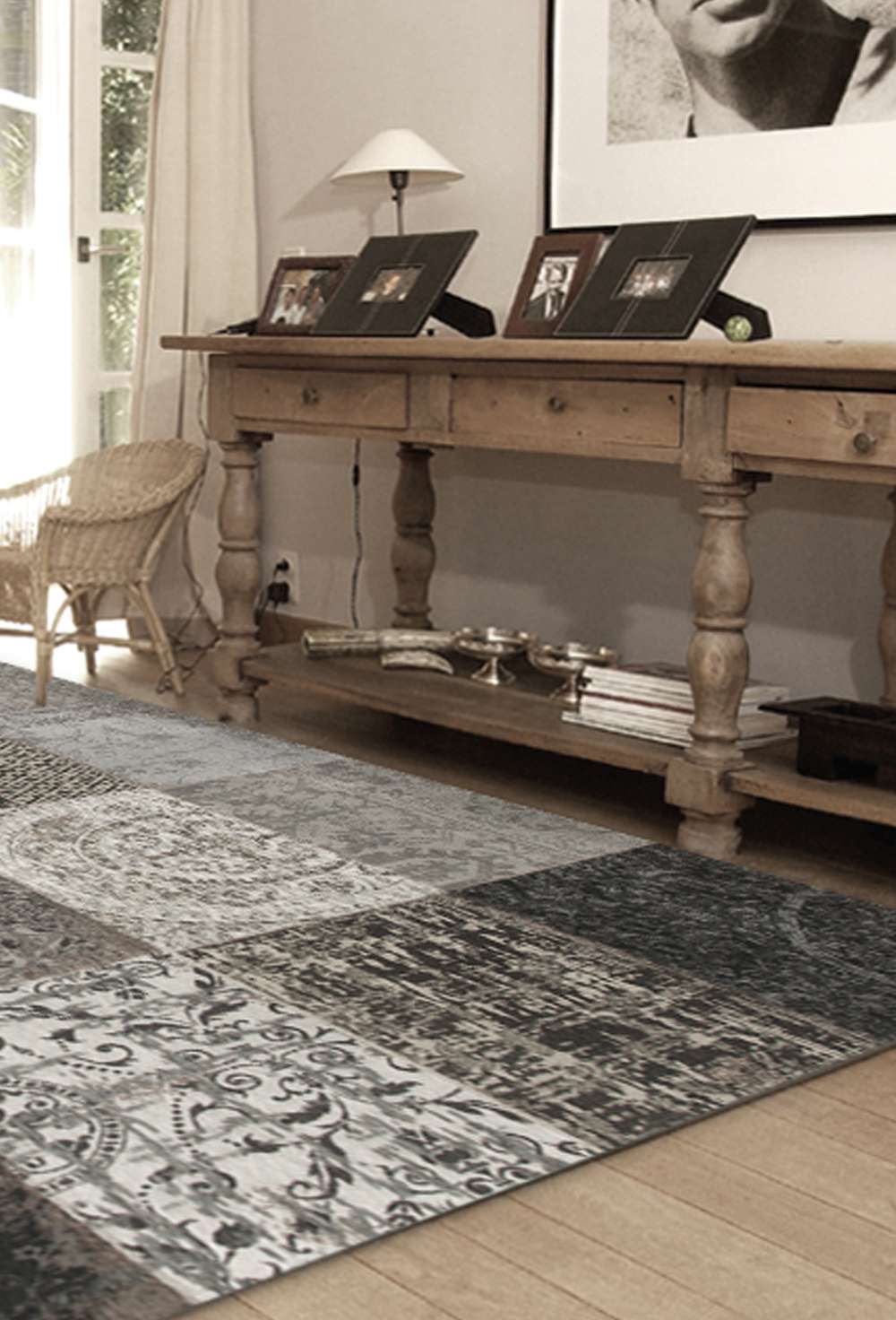 Vintage 8101 Black & white gulvteppe