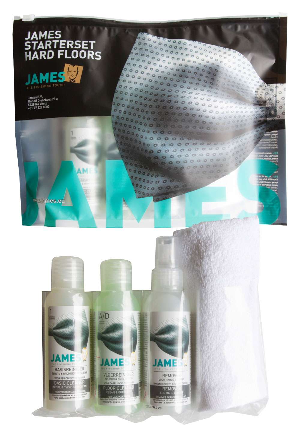 James vedlikeholdstartsett for harde gulv