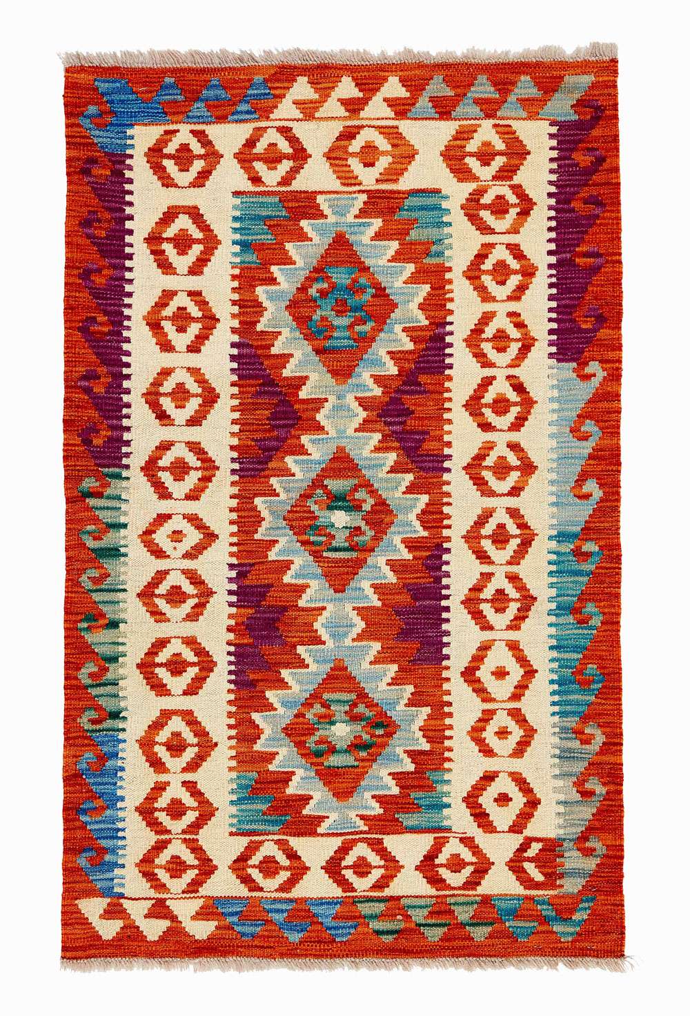 Afghan Kelim 387044 håndvevd teppe