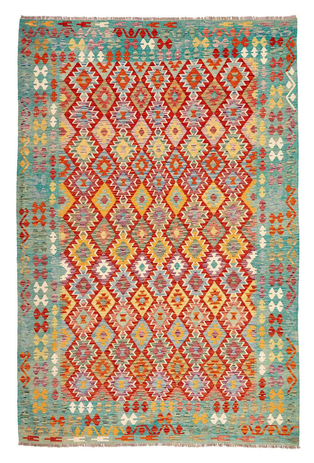 Afghan Kelim 396214 håndvevd teppe