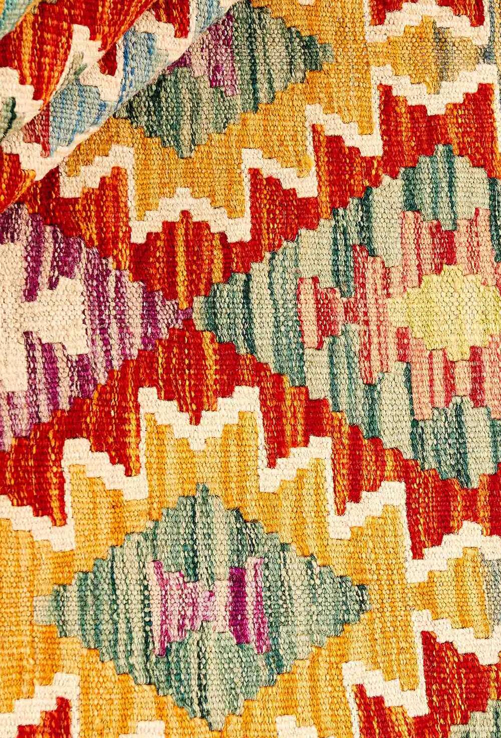 Afghan Kelim 396214 håndvevd teppe