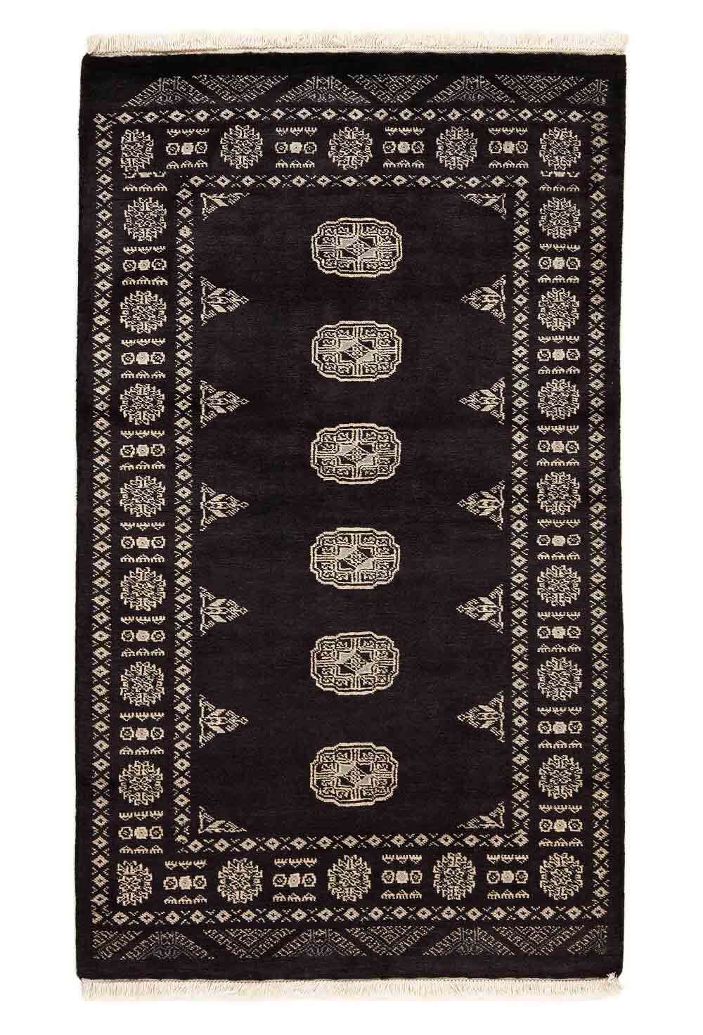 Bokhara Black 346 2PLY håndknyttet teppe