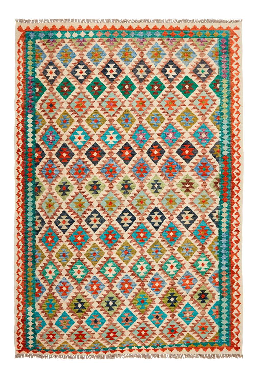 Afghan kelim 108414 håndvevd teppe