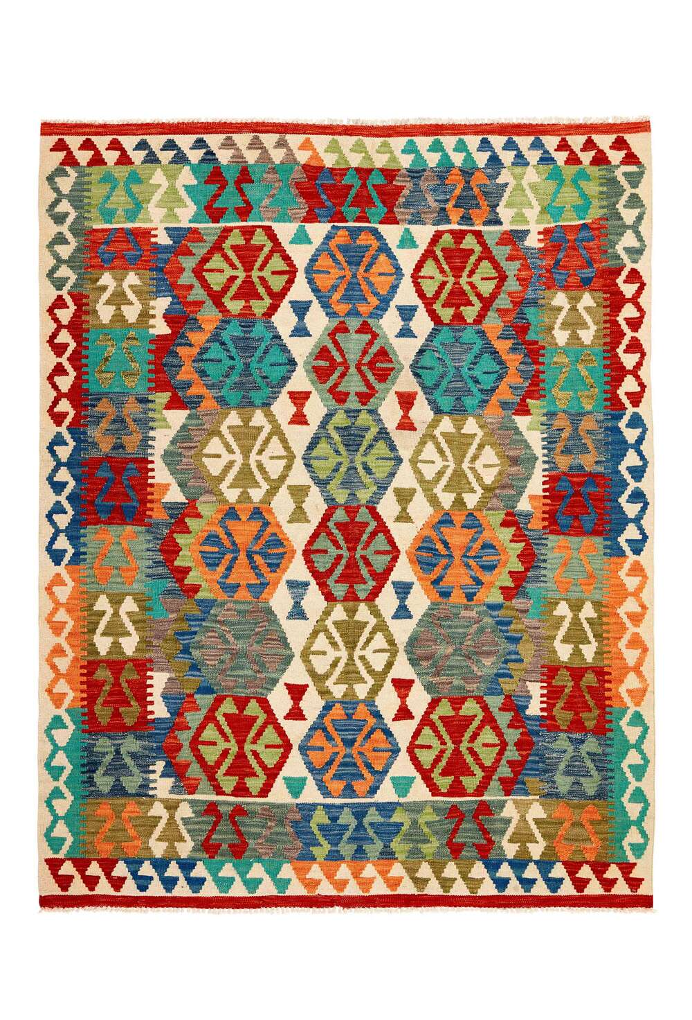 Afghan kelim 115358 håndvevd teppe