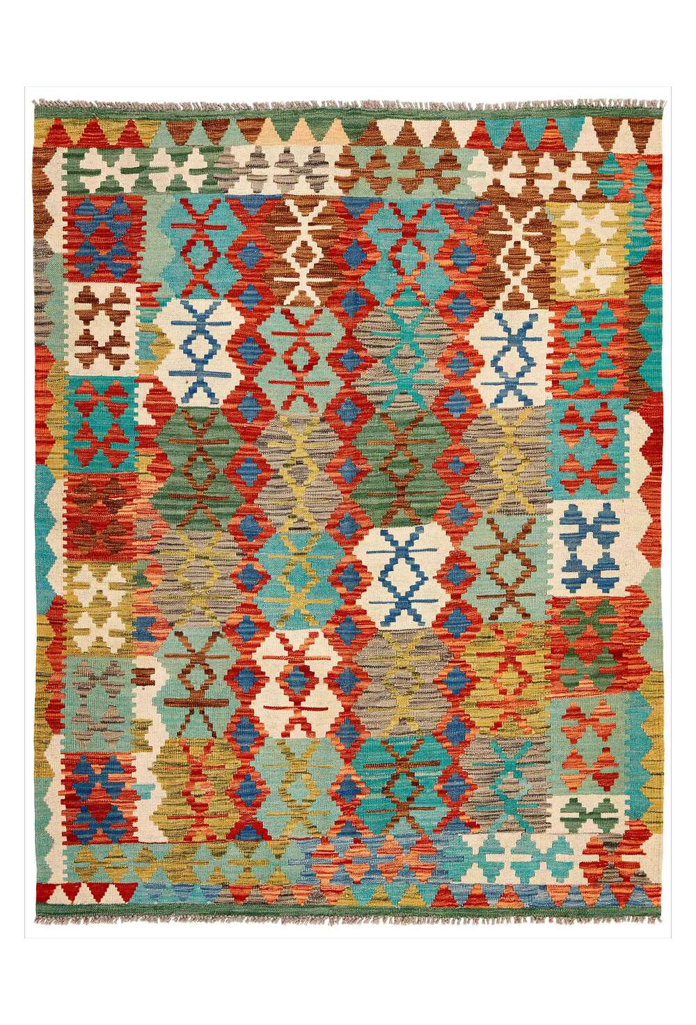 Afghan kelim 115427 håndvevd teppe