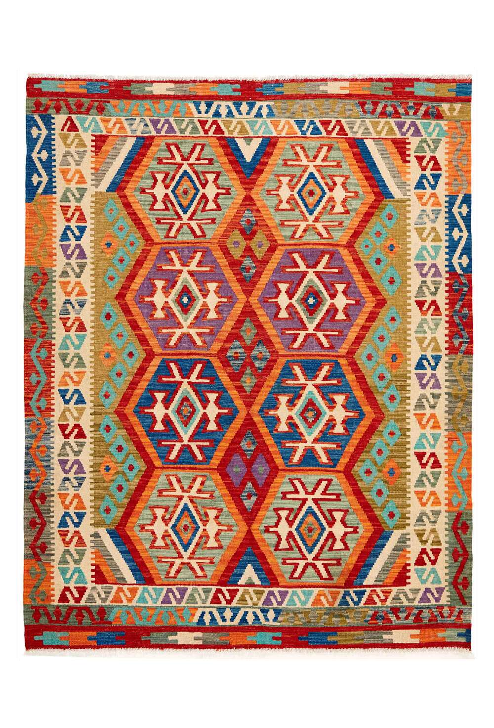 Afghan kelim 115359 håndvevd teppe