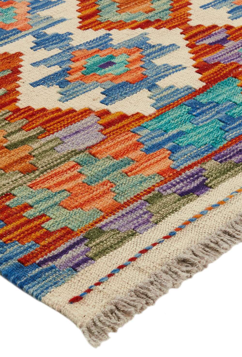 Afghan kelim 324006 håndvevd teppe