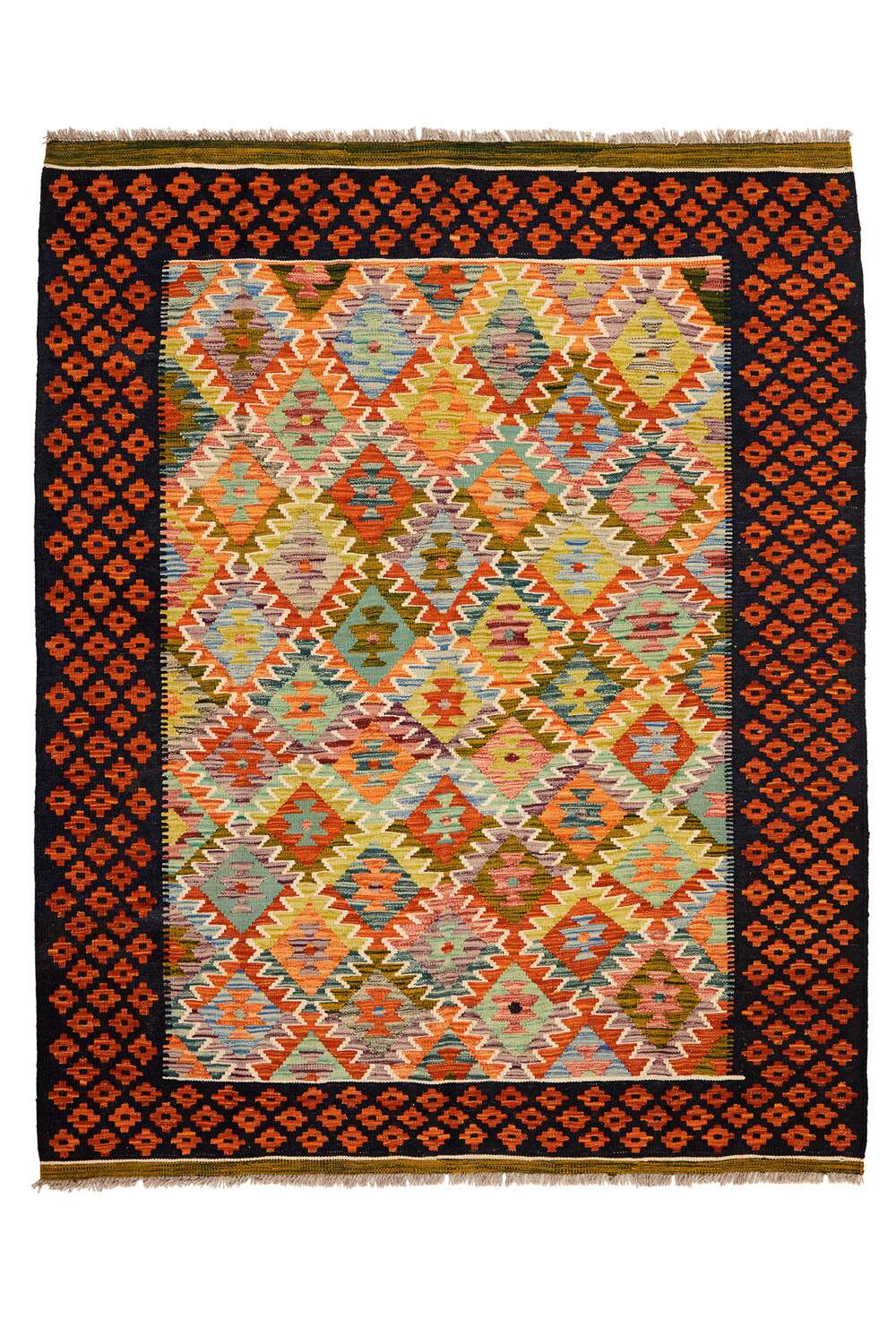 Afghan kelim 329181 håndvevd teppe