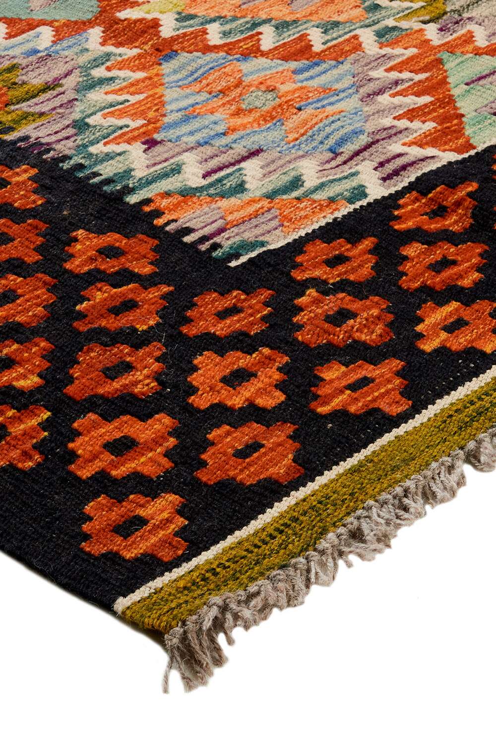 Afghan kelim 329181 håndvevd teppe