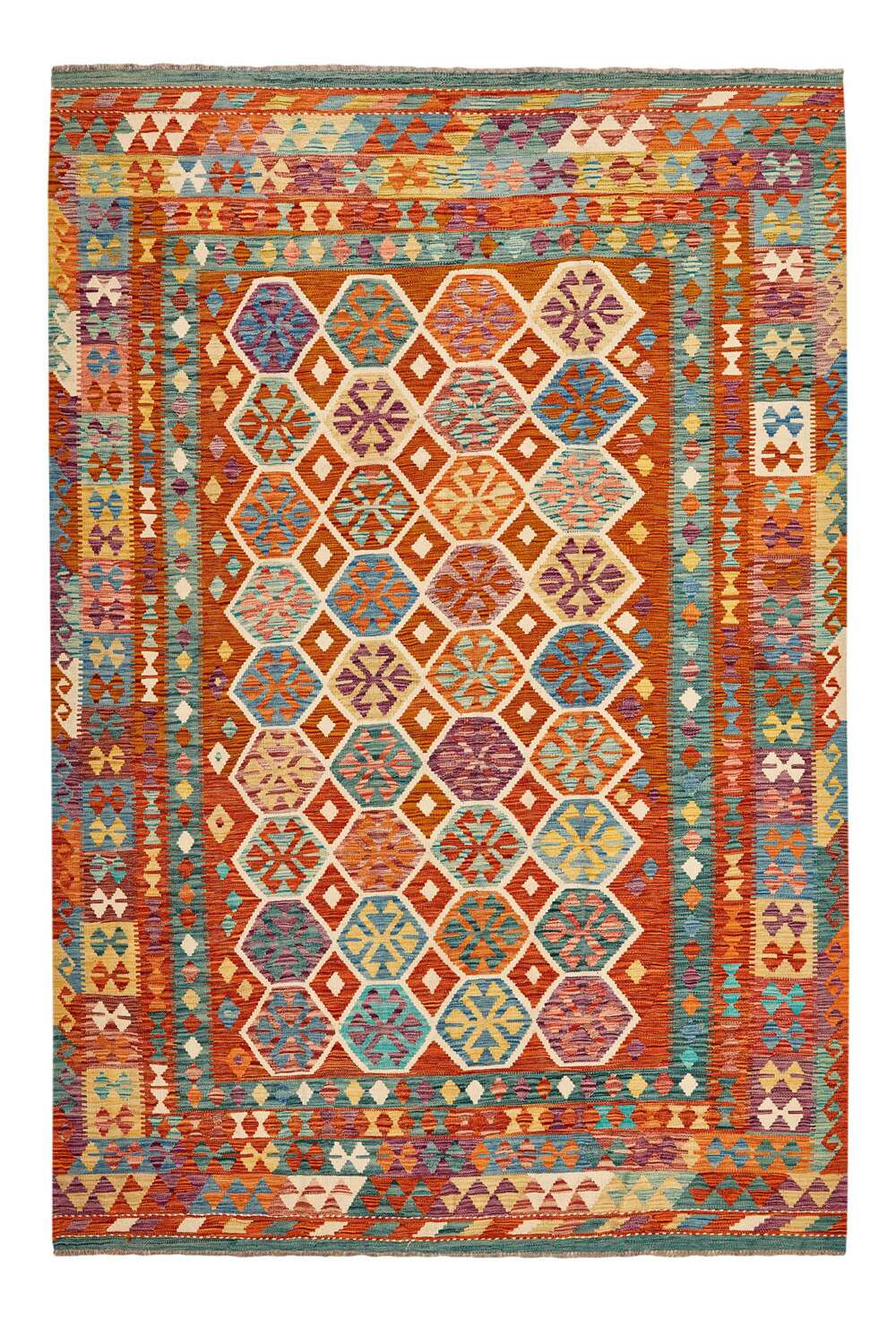 Afghan kelim 402618 håndvevd teppe