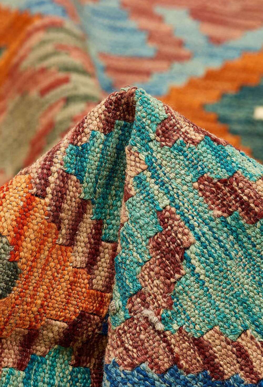 Afghan kelim 402620 håndvevd teppe