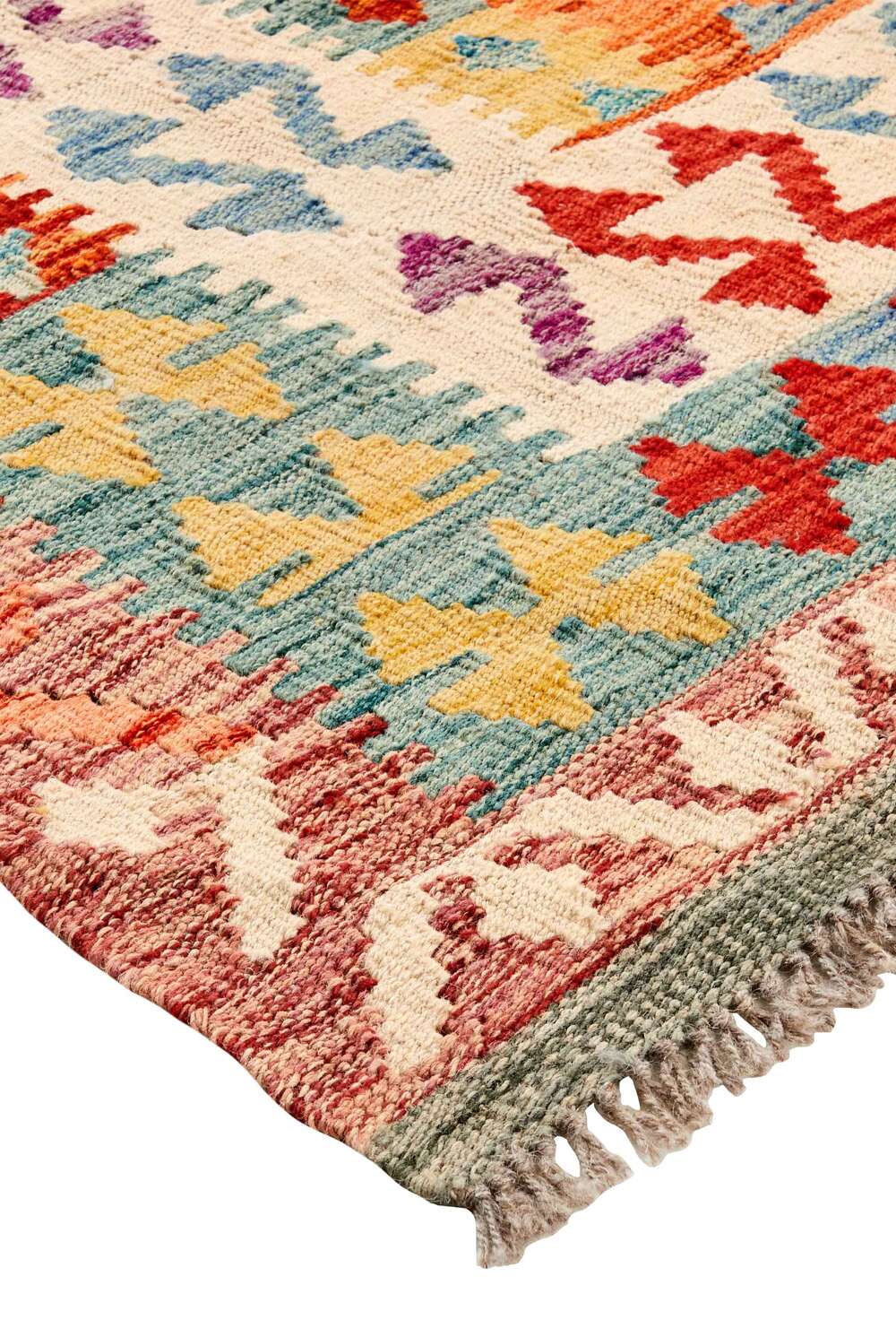 Afghan kelim 402624 håndvevd teppe