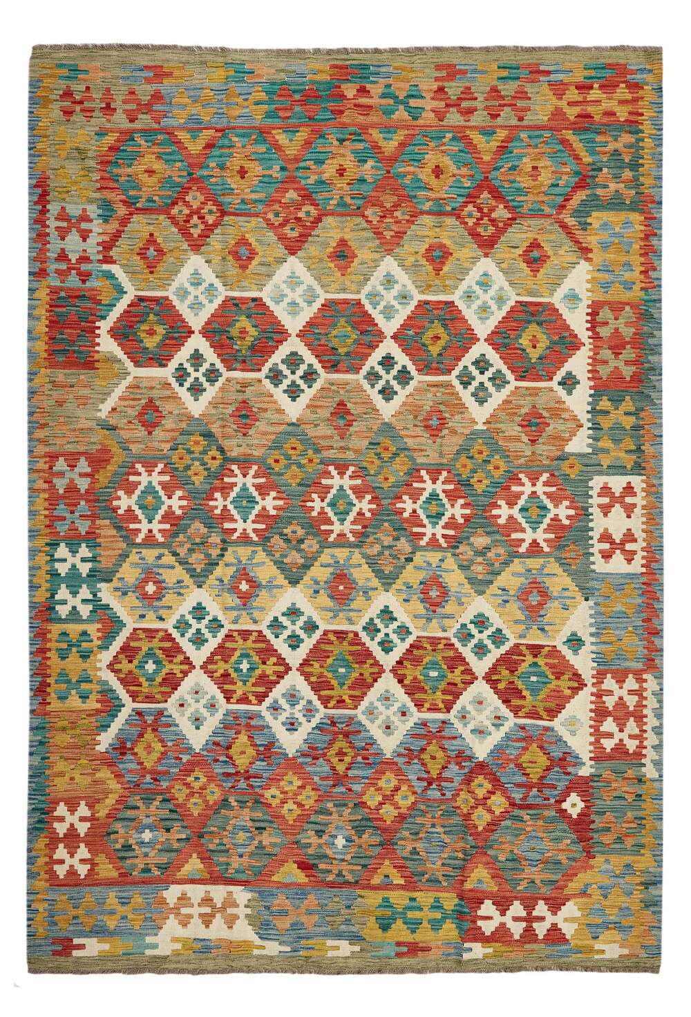 Afghan kelim 402636 håndvevd teppe