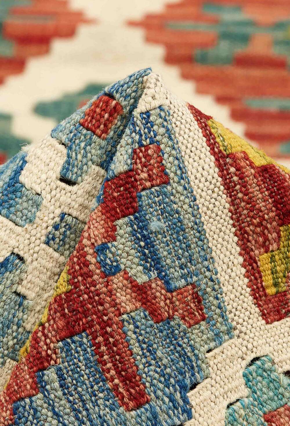 Afghan kelim 402636 håndvevd teppe