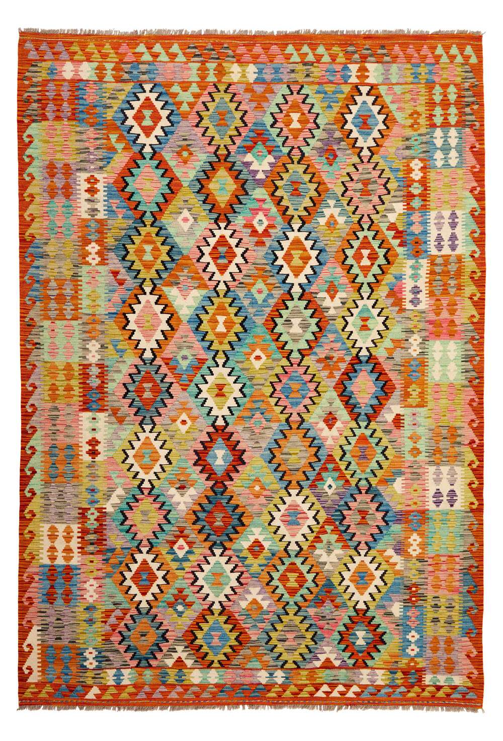 Afghan kelim 323414 håndvevd teppe