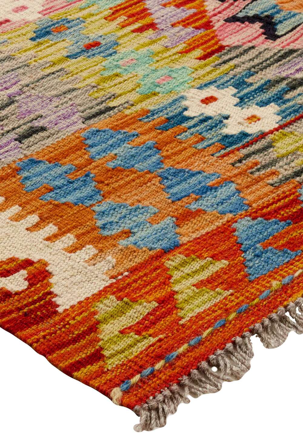 Afghan kelim 323414 håndvevd teppe