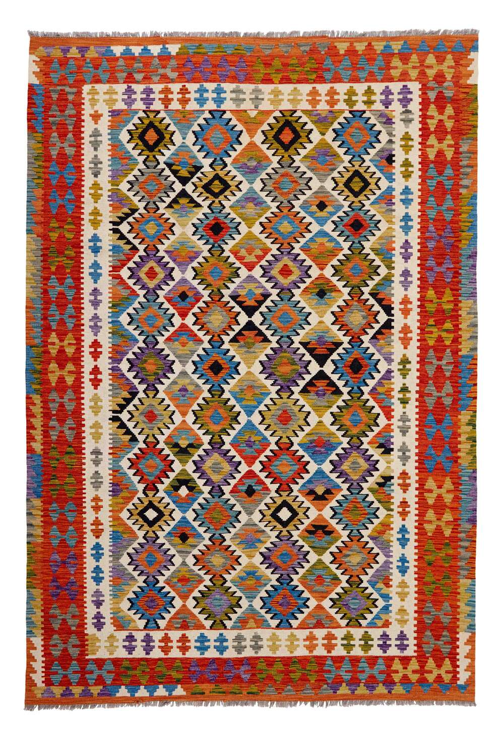 Afghan kelim 323418 håndvevd teppe
