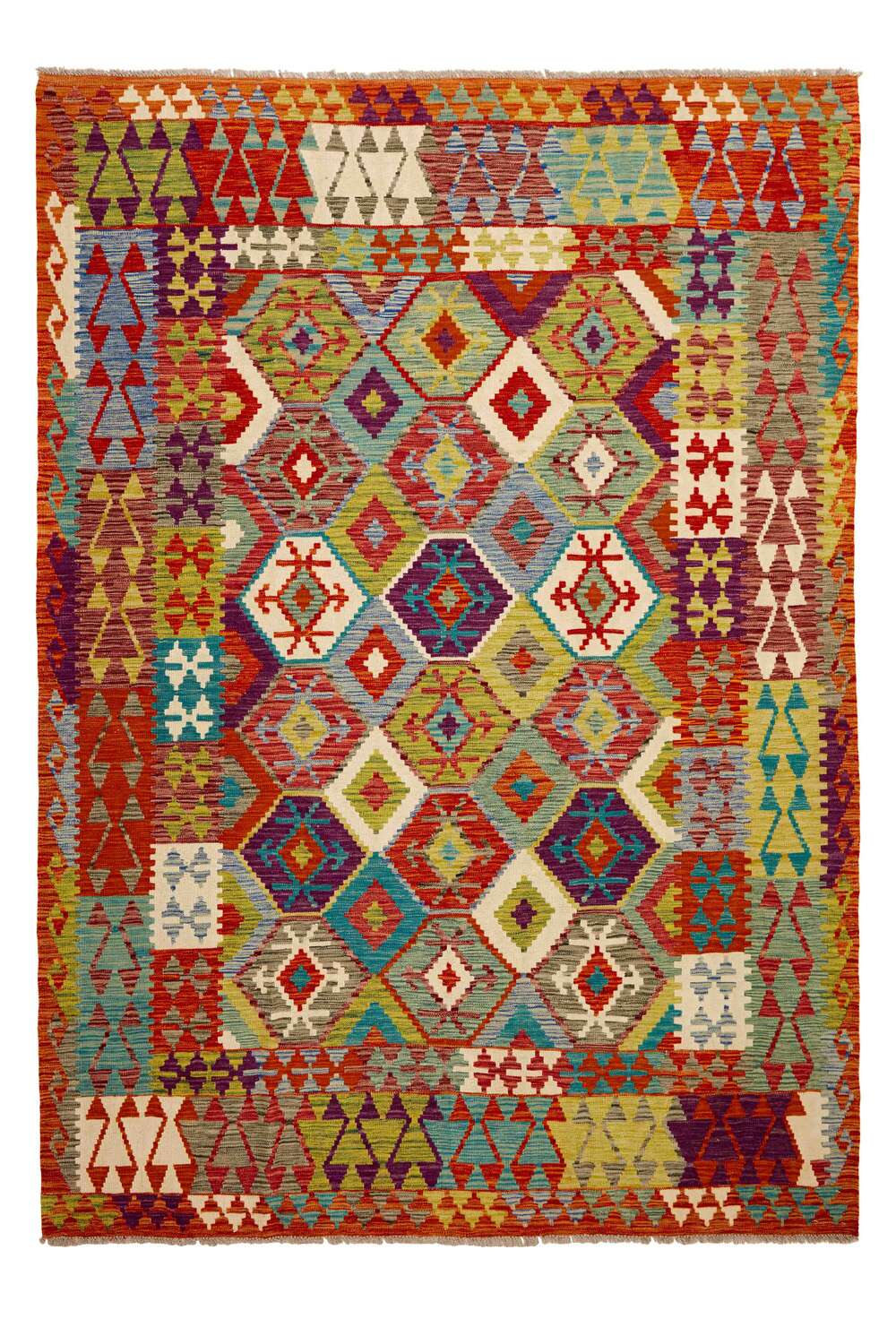 Afghan kelim 323633 håndvevd teppe