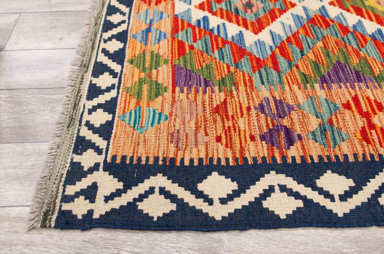 Afghan Kelim 330867 håndvevd teppe