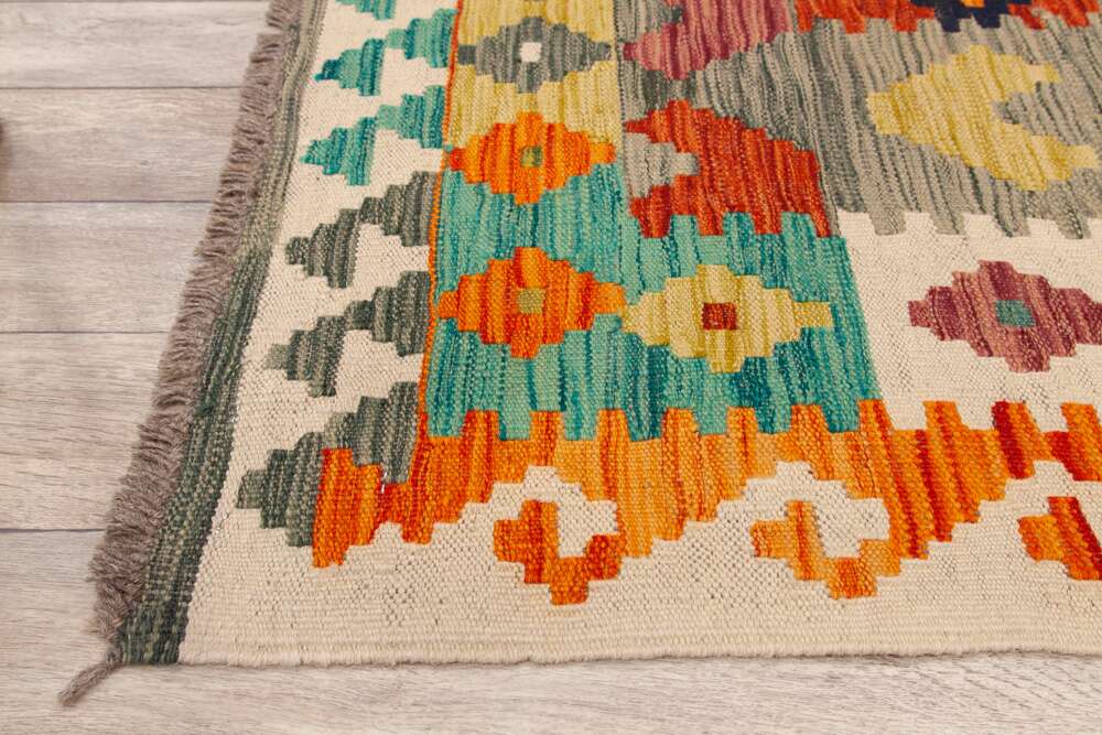 Afghan Kelim 330870 håndvevd teppe