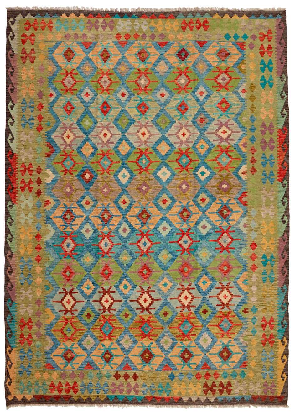 Afghan Kelim 33 stort håndvevd teppe