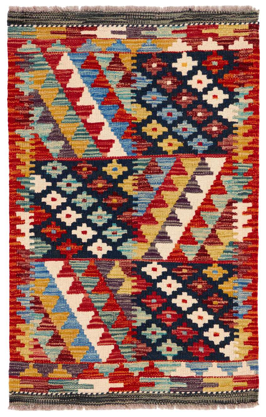 Afghan Kelim 347116 håndvevd teppe