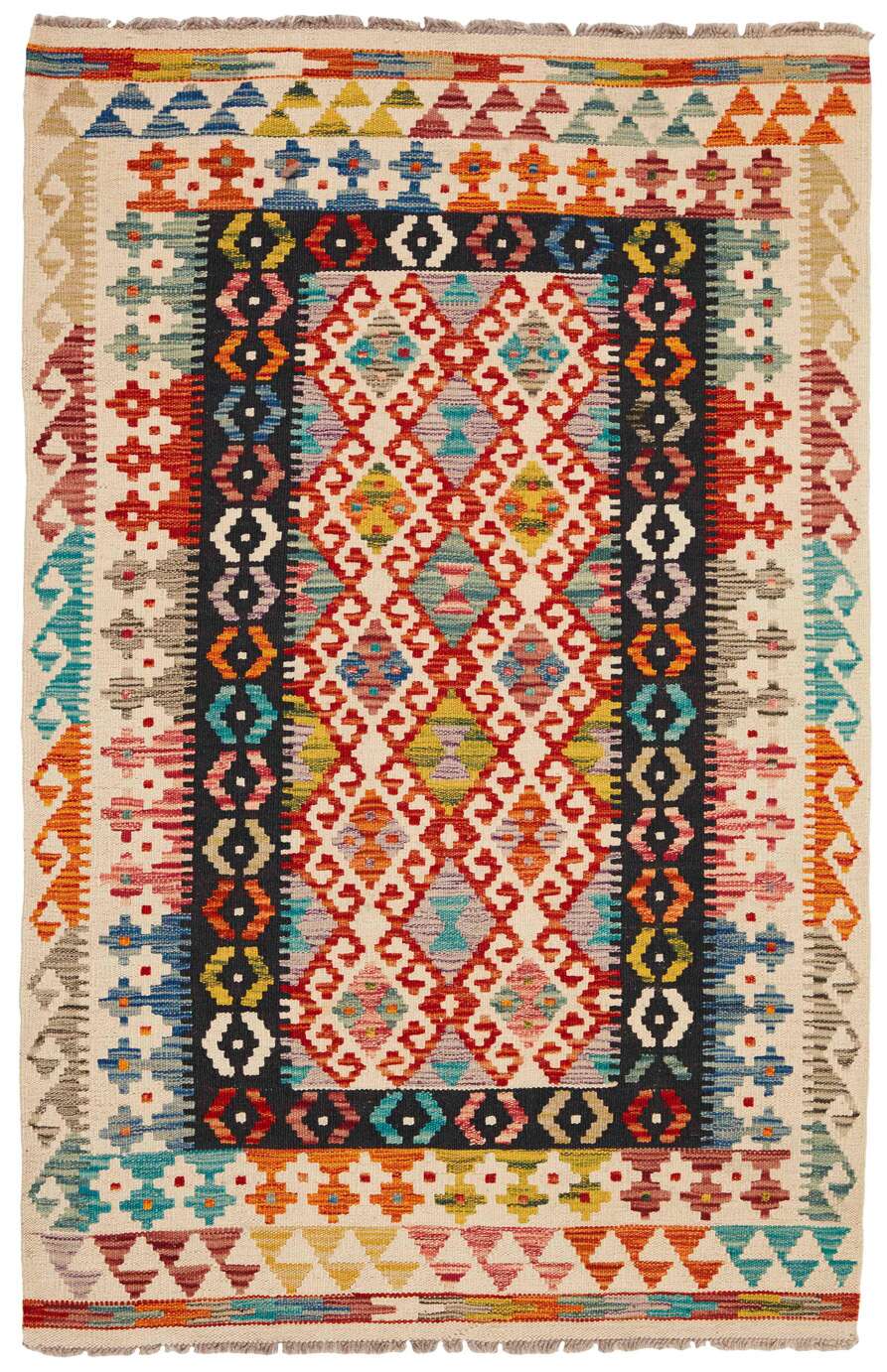 Afghan Kelim 333182 håndvevd teppe