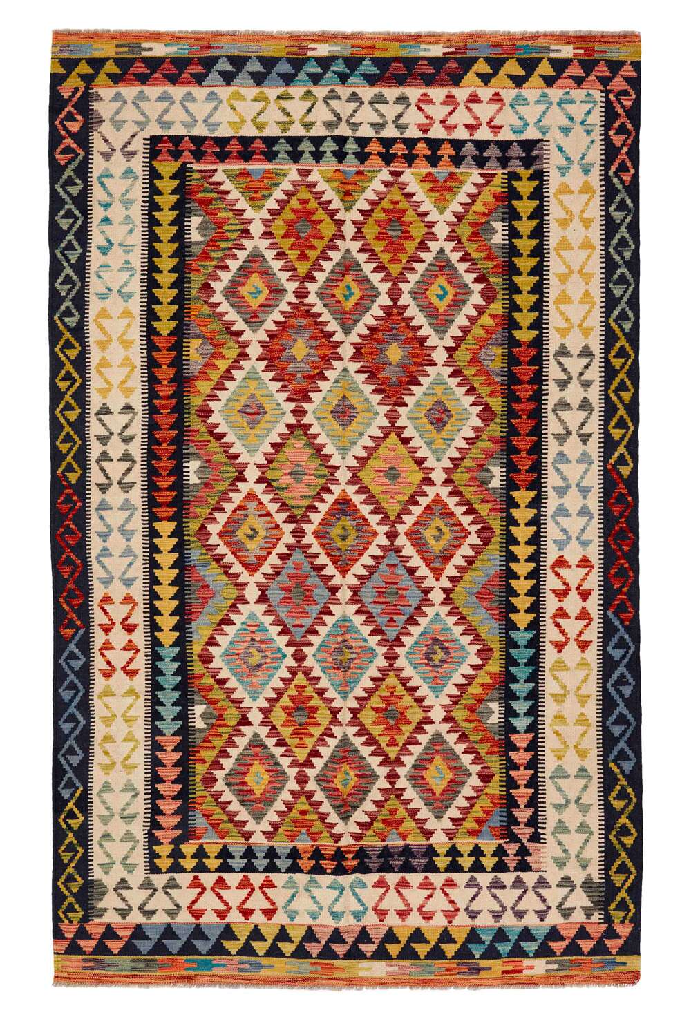 Afghan Kelim 424315 håndvevd teppe