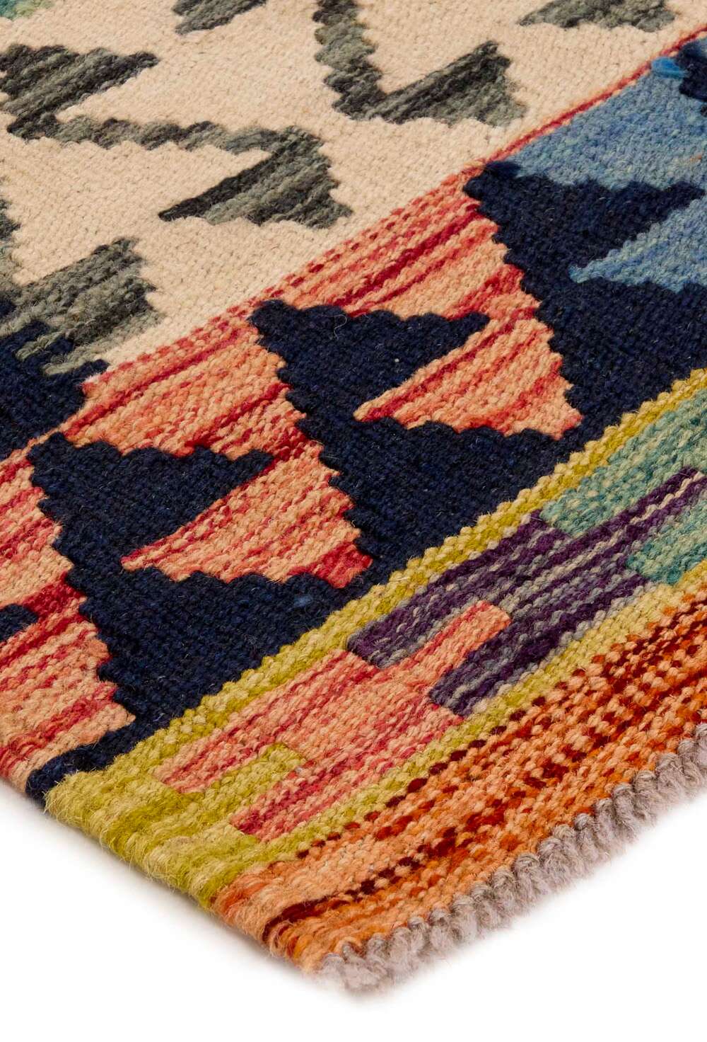 Afghan Kelim 424315 håndvevd teppe