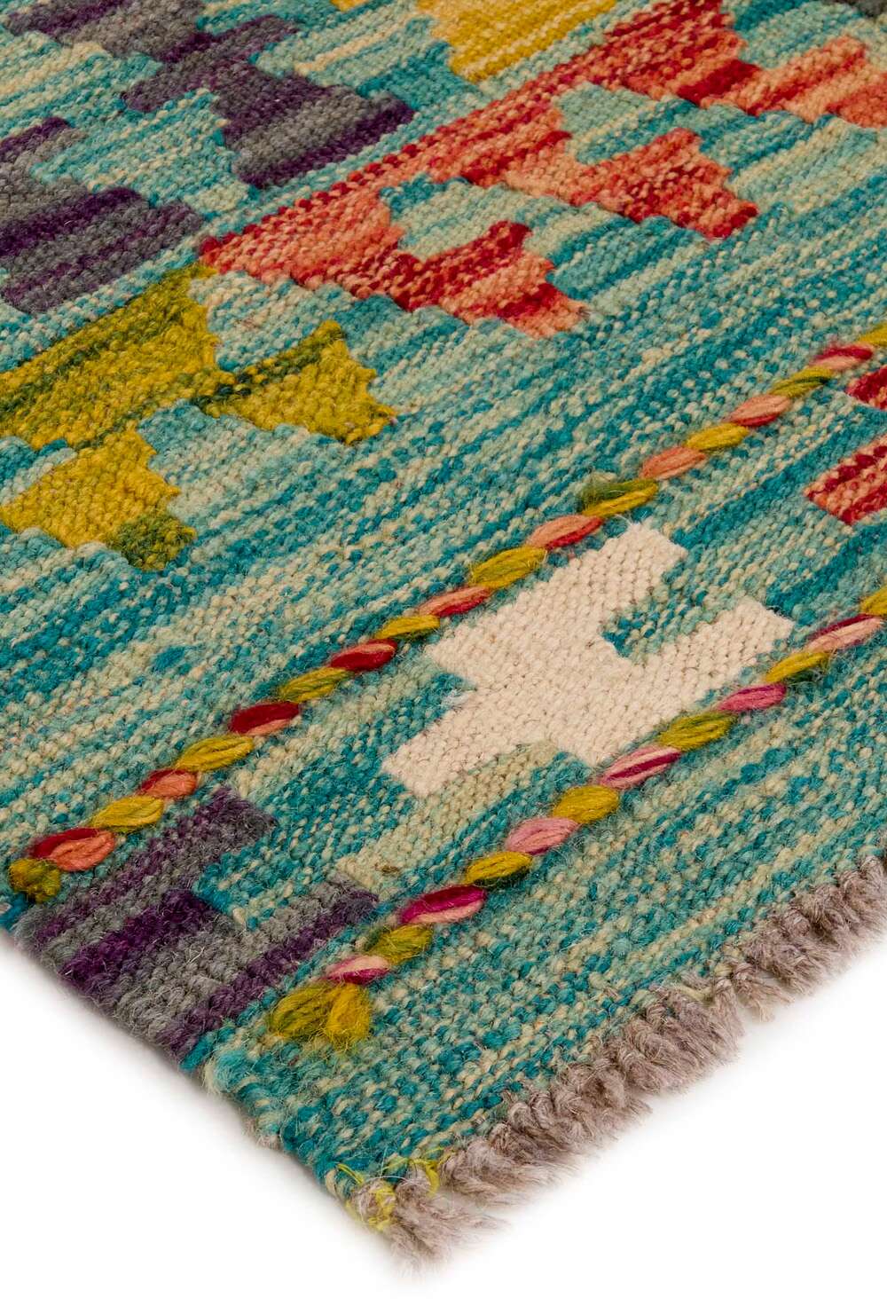 Afghan Kelim 424319 håndvevd teppe