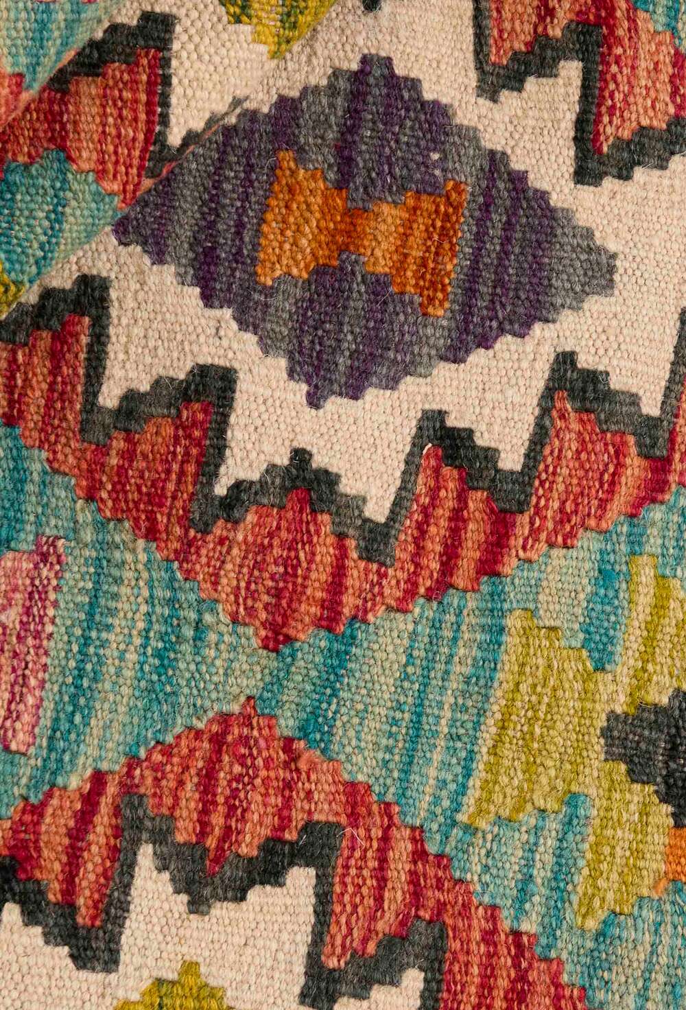 Afghan Kelim 424319 håndvevd teppe