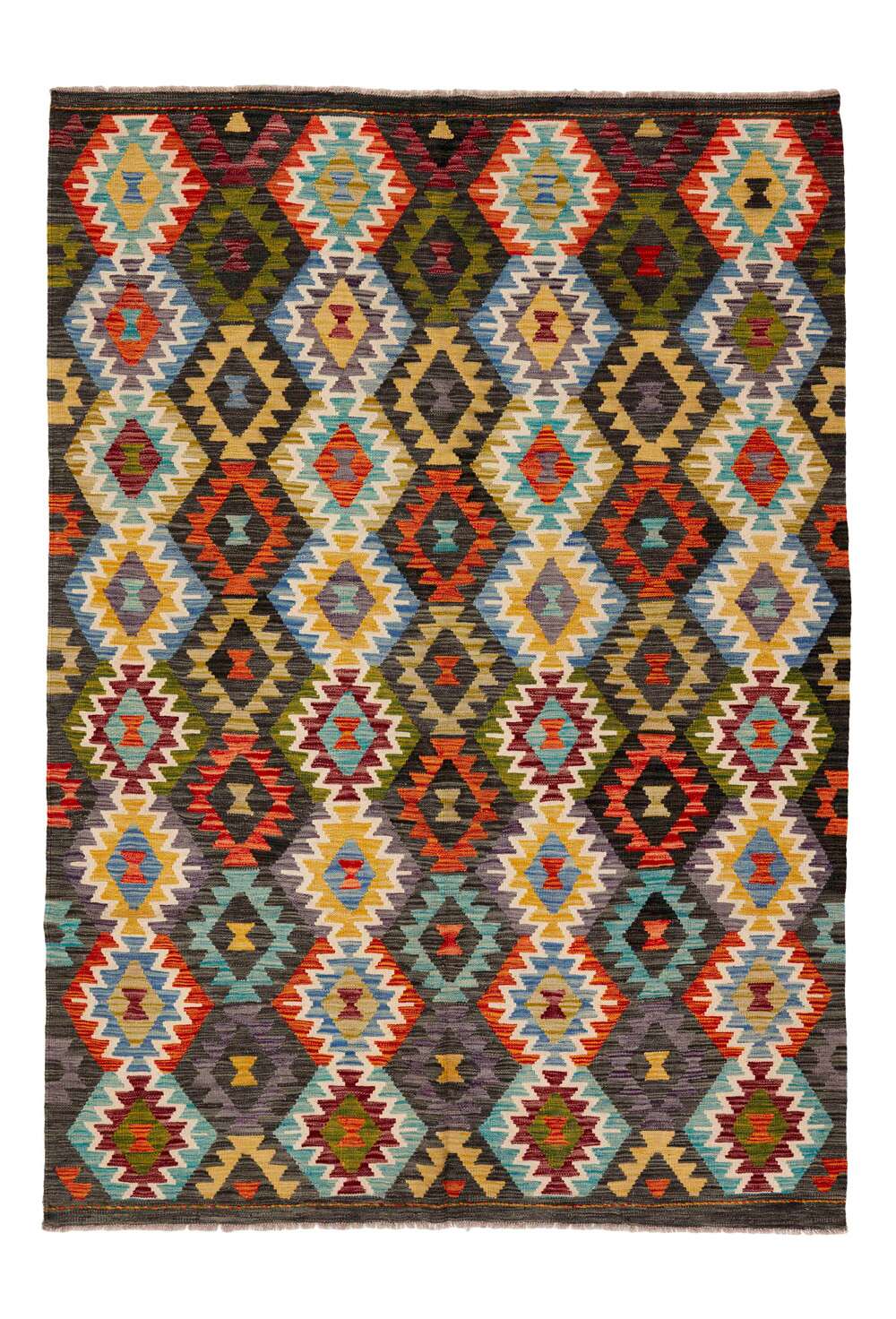 Afghan Kelim 422035 håndvevd teppe