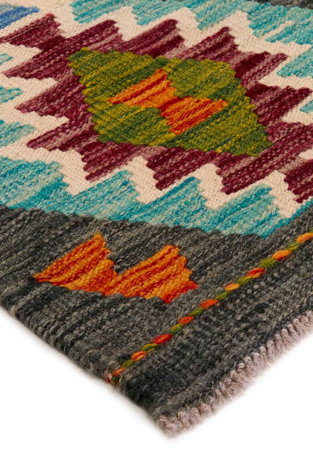 Afghan Kelim 422035 håndvevd teppe