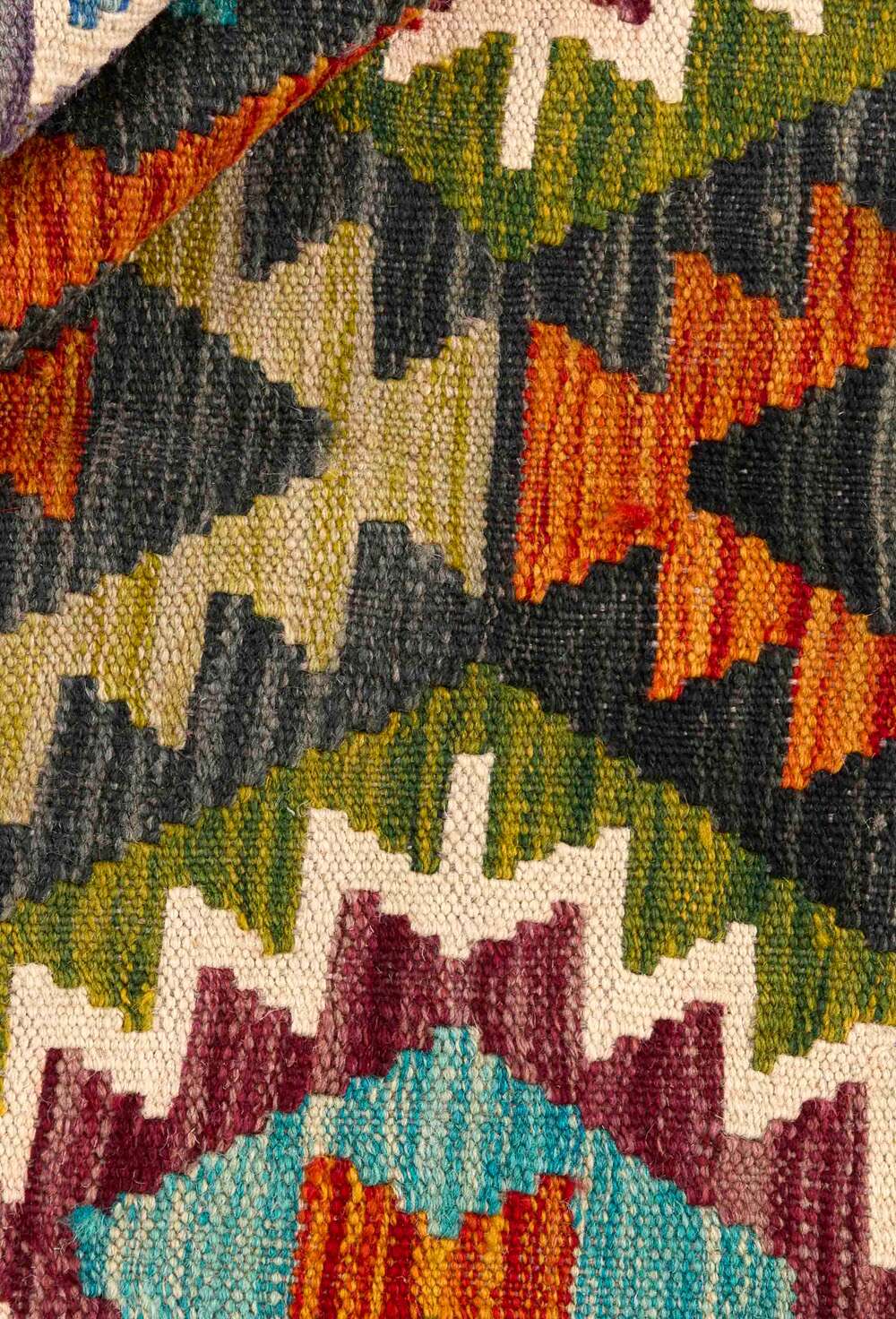 Afghan Kelim 422035 håndvevd teppe