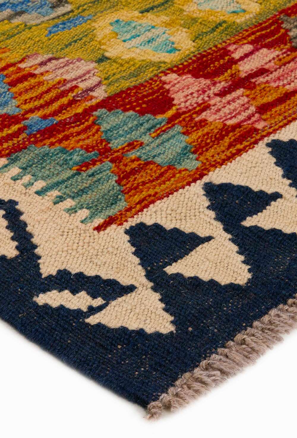 Afghan Kelim 341597 håndvevd teppe