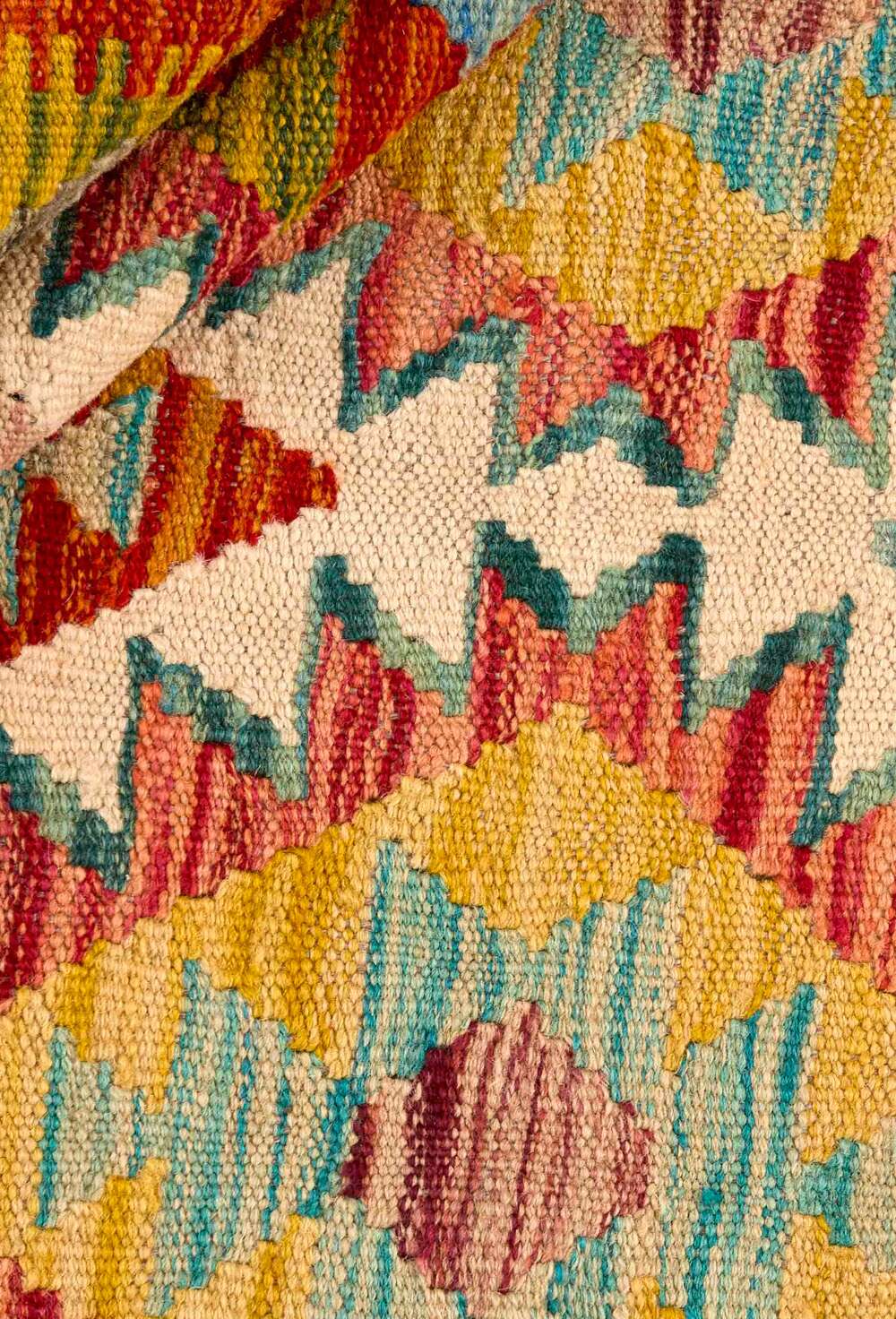 Afghan Kelim 341597 håndvevd teppe