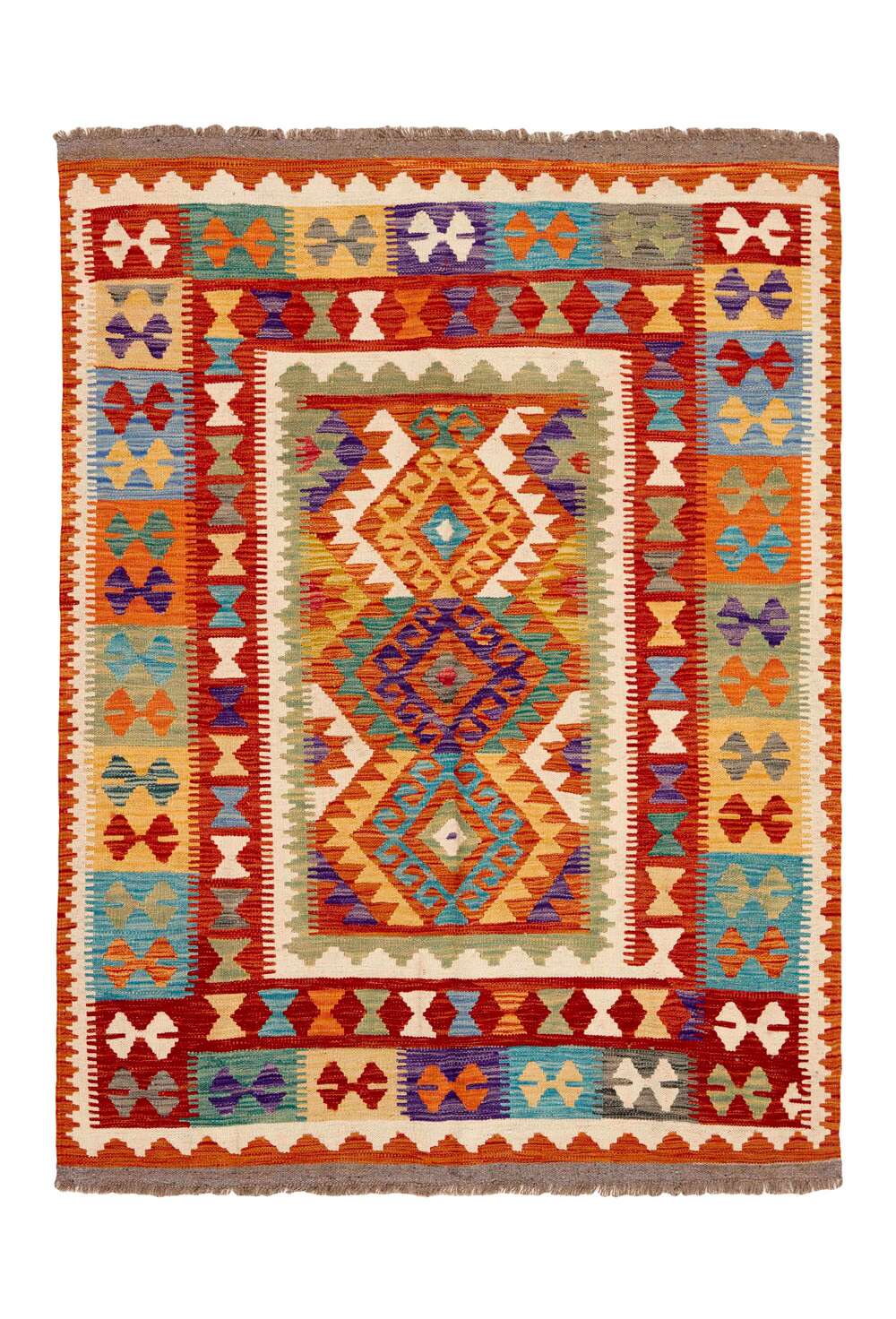 Afghan Kelim 341972 håndvevd teppe