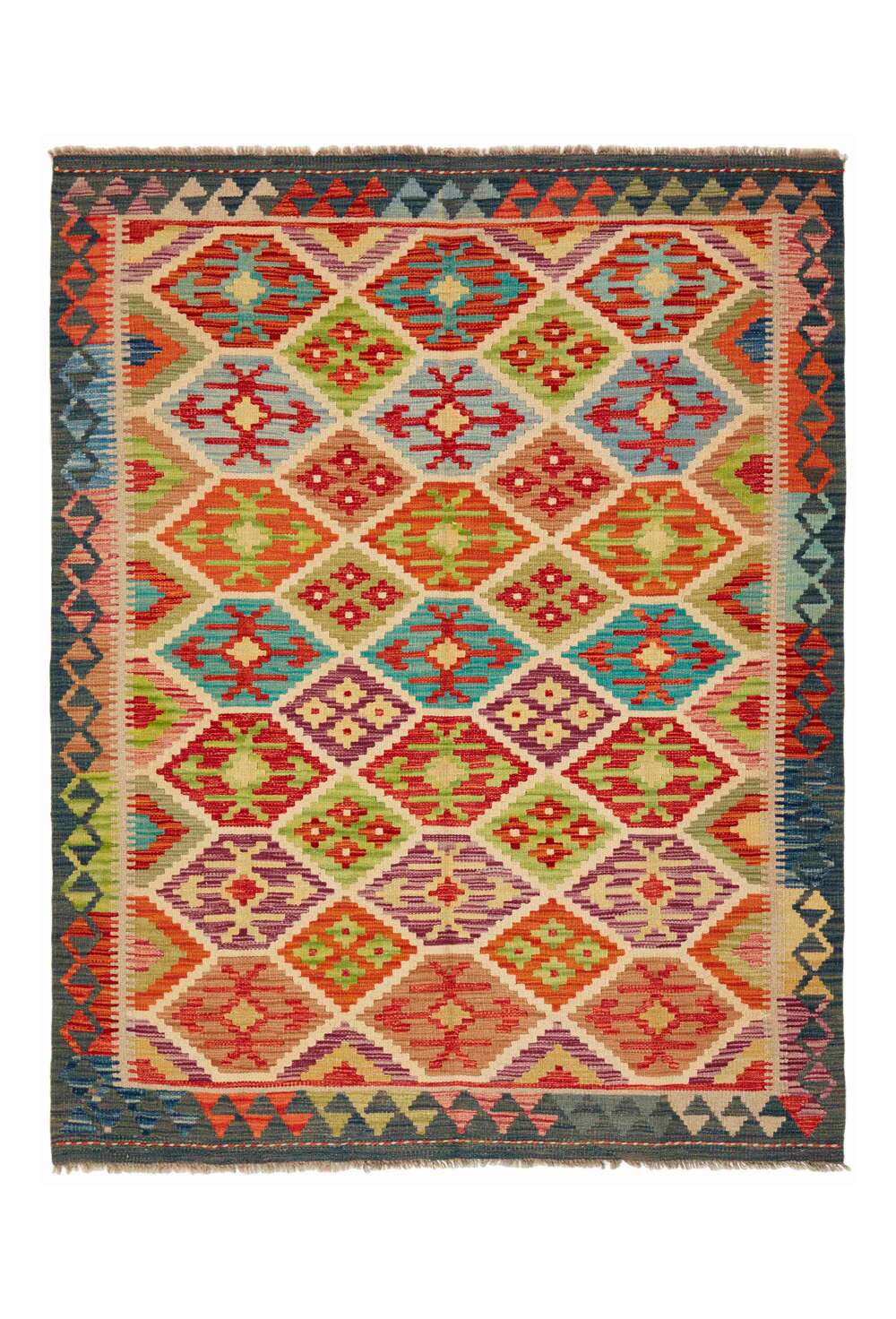 Afghan Kelim 341976 håndvevd teppe