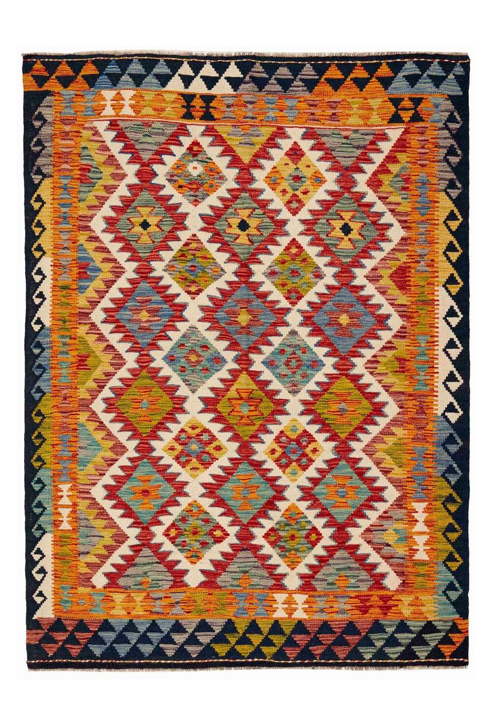 Afghan Kelim 342432 håndvevd teppe