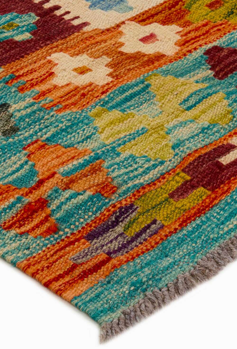 Afghan Kelim 346381 håndvevd teppe