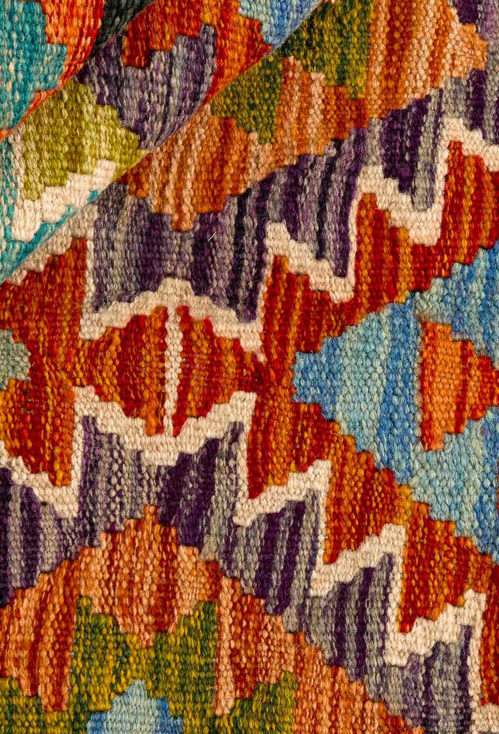 Afghan Kelim 346381 håndvevd teppe