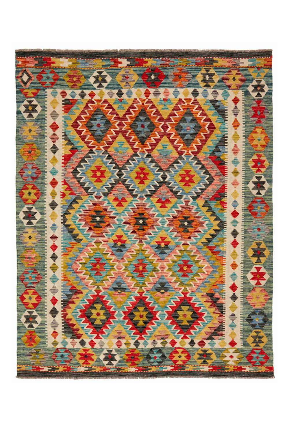 Afghan Kelim 346383 håndvevd teppe