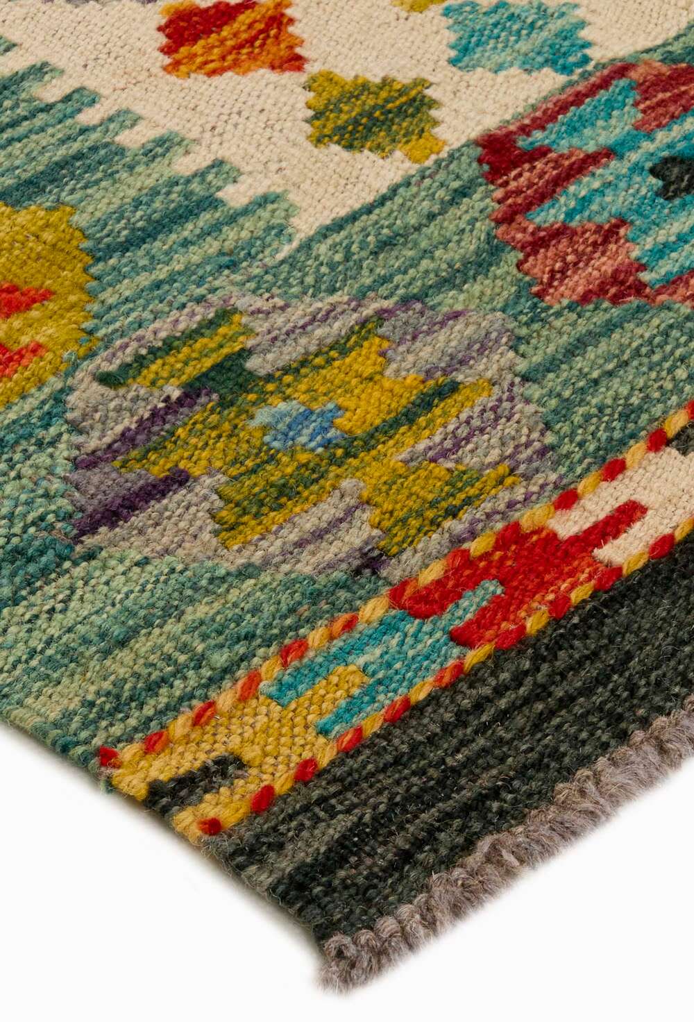 Afghan Kelim 346383 håndvevd teppe