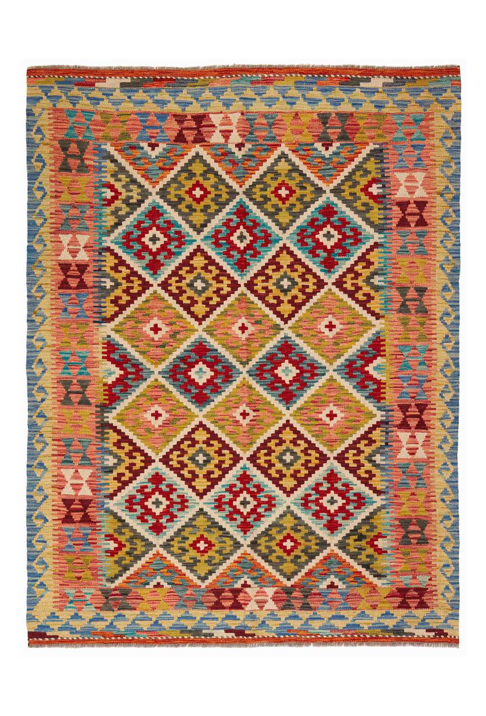 Afghan Kelim 346385 håndvevd teppe