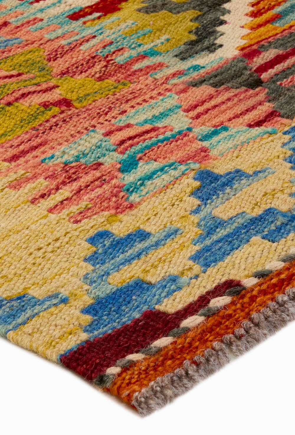 Afghan Kelim 346385 håndvevd teppe