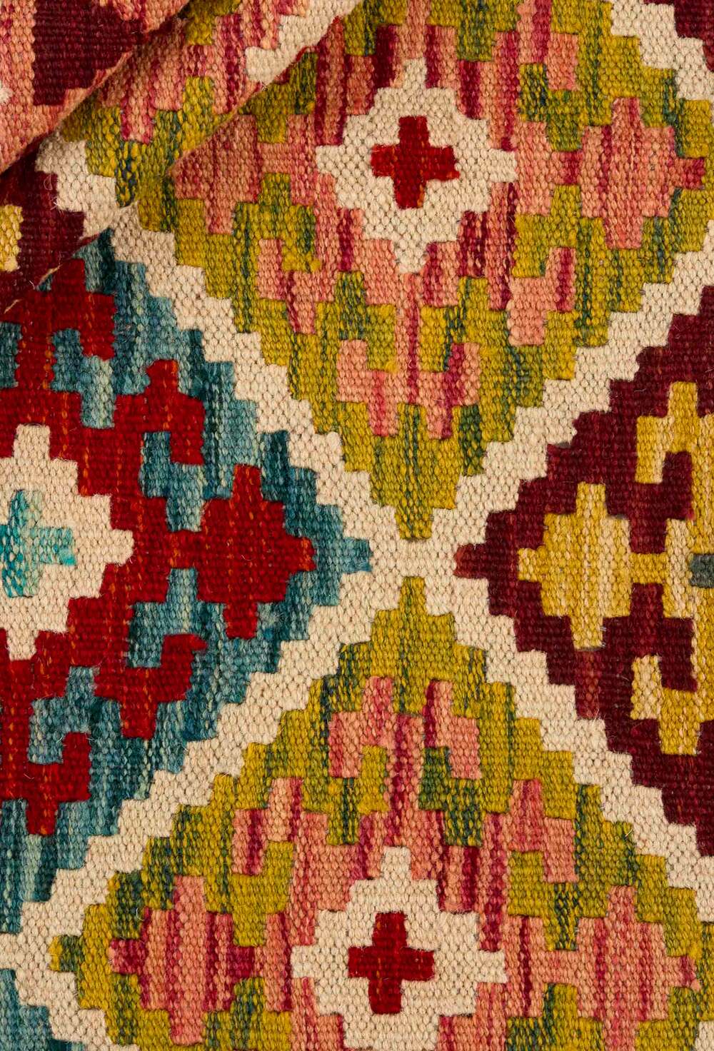 Afghan Kelim 346385 håndvevd teppe