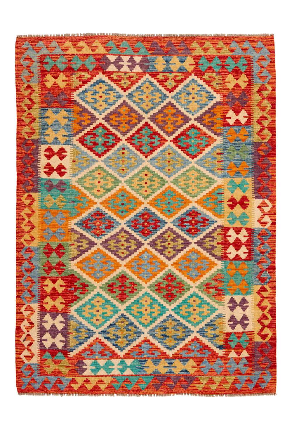 Afghan Kelim 362689 håndvevd teppe