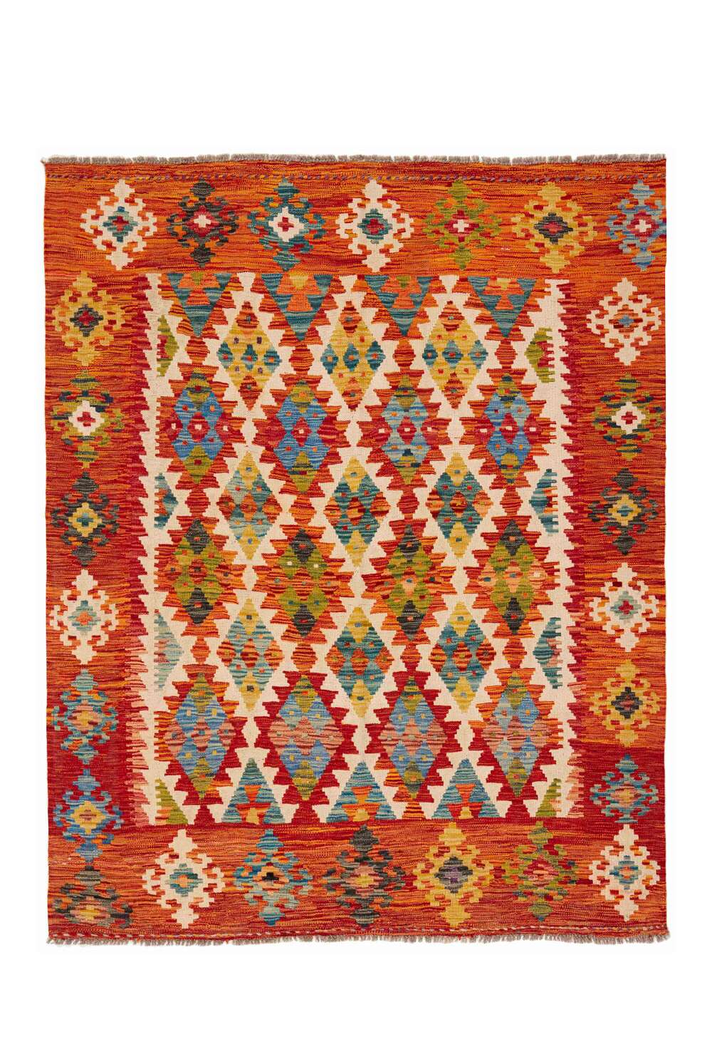 Afghan Kelim 341594 håndvevd teppe