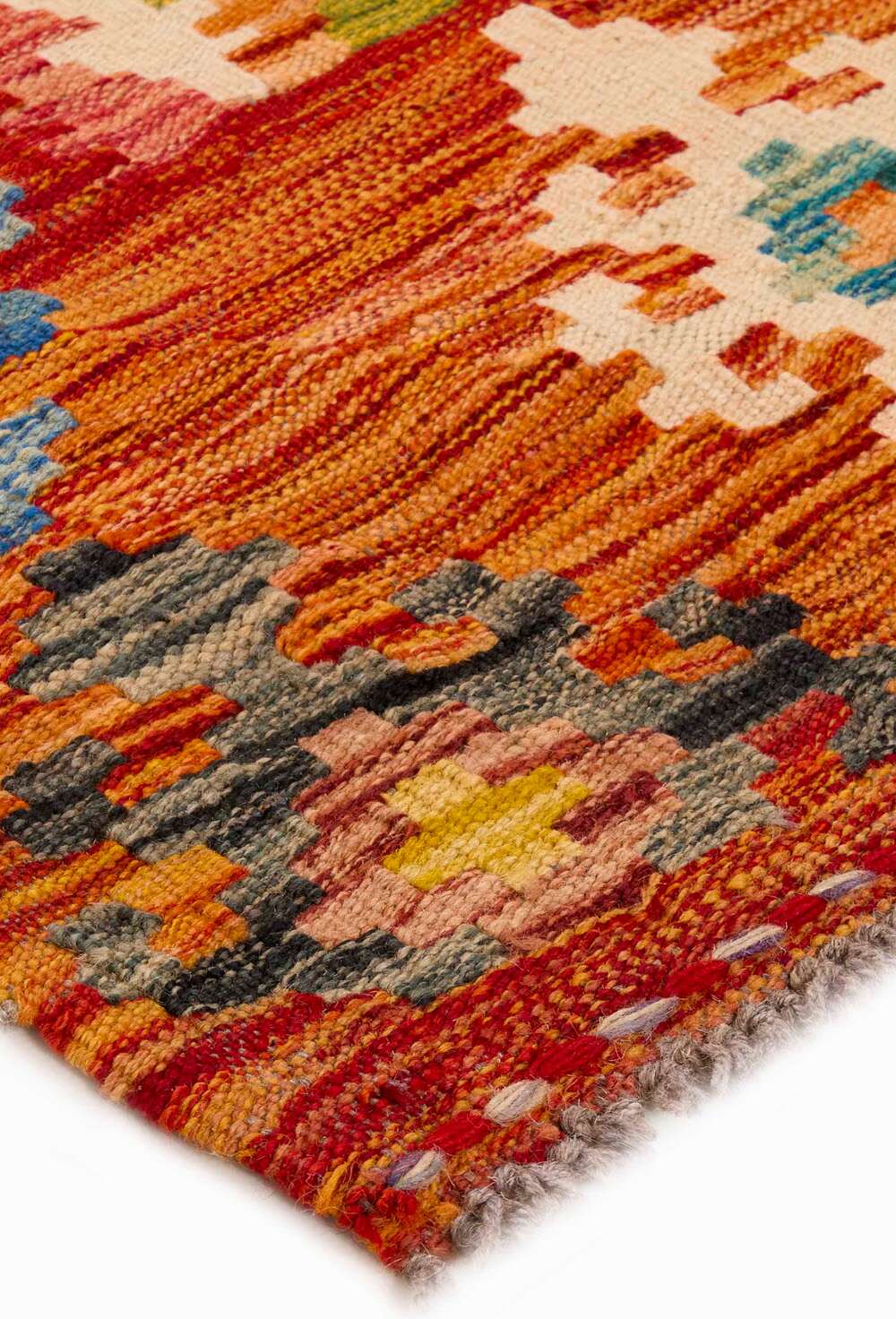 Afghan Kelim 341594 håndvevd teppe